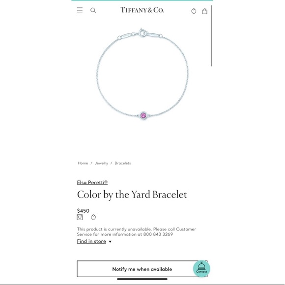 Tiffany & Co. Sterling Sil. Pink Sapphire Bracelet - Picture 6 of 6